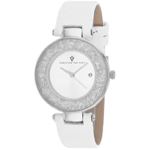 Christian Van Sant Women's Watch - Dazzle Quartz Silver Dial Leather Strap | CV1220 Luxury Quartz Watch Quartz Watch Sale