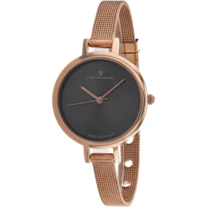 Christian Van Sant Women's Watch - Grace Quartz Grey Dial Rose Gold Steel | CV0286 Luxury Quartz Watch Quartz Watch Sale