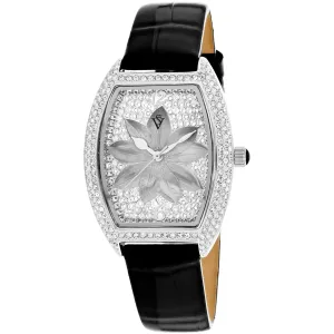 Christian Van Sant Women's Watch - Lotus White Dial Black Leather Strap | CV4850 Luxury Quartz Watch Quartz Watch Sale