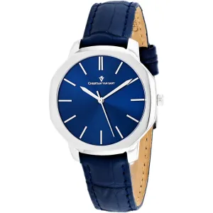 Christian Van Sant Women's Watch - Octave Slim Quartz Blue Leather Strap | CV0502 Luxury Quartz Watch Quartz Watch Sale
