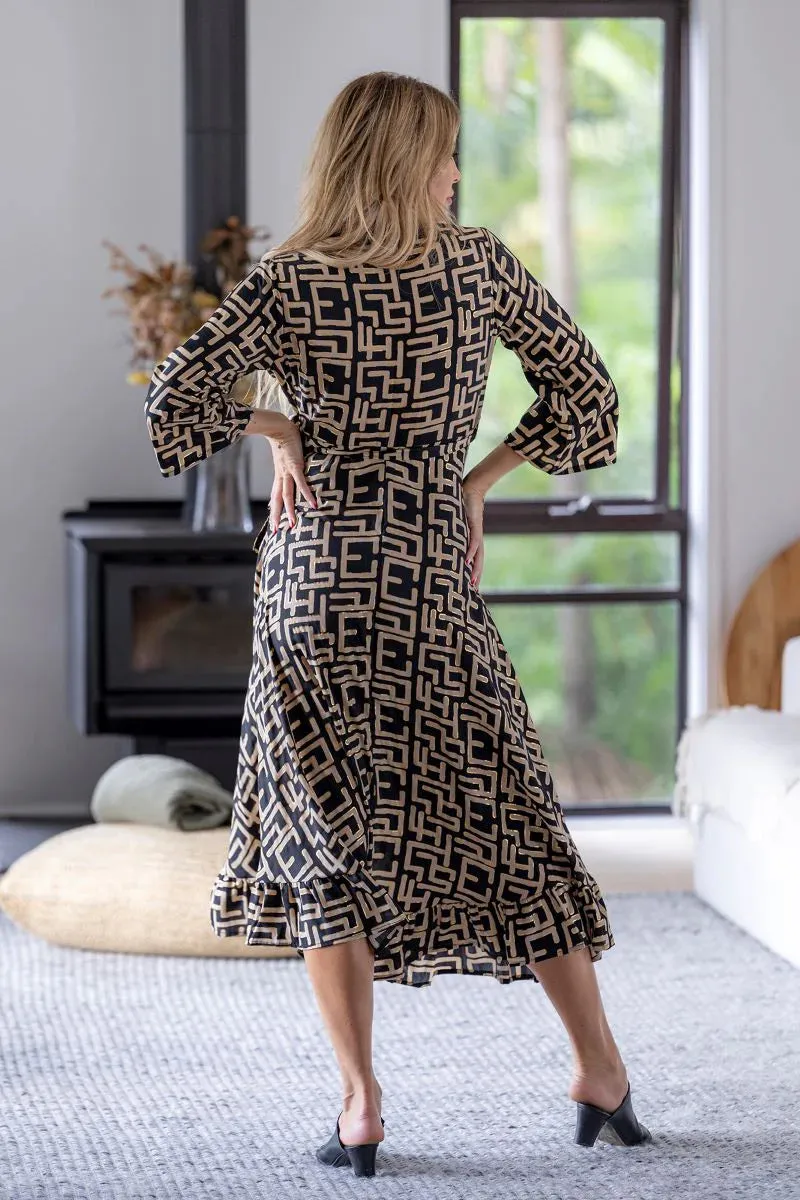 Cienna - LDR-04-Geo Wrap Dress