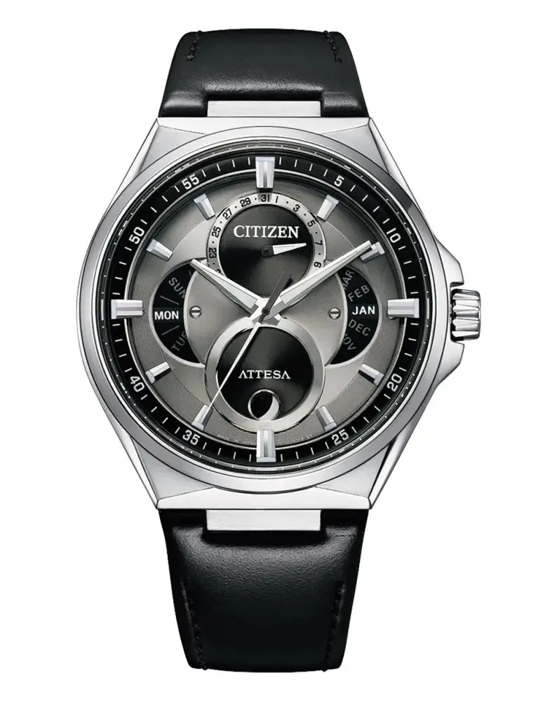 Citizen Attesa Eco-Drive Black Leather Strap Watch BU0060-09H 