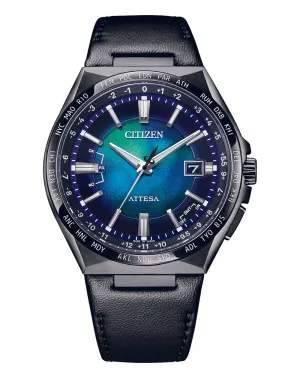 Citizen Attesa Radio Controlled Eco-Drive Black Leather Strap Watch CB0215-18L 