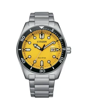 Citizen Eco-Drive Sport Yellow Dial Men's Watch AW1760-81Z 