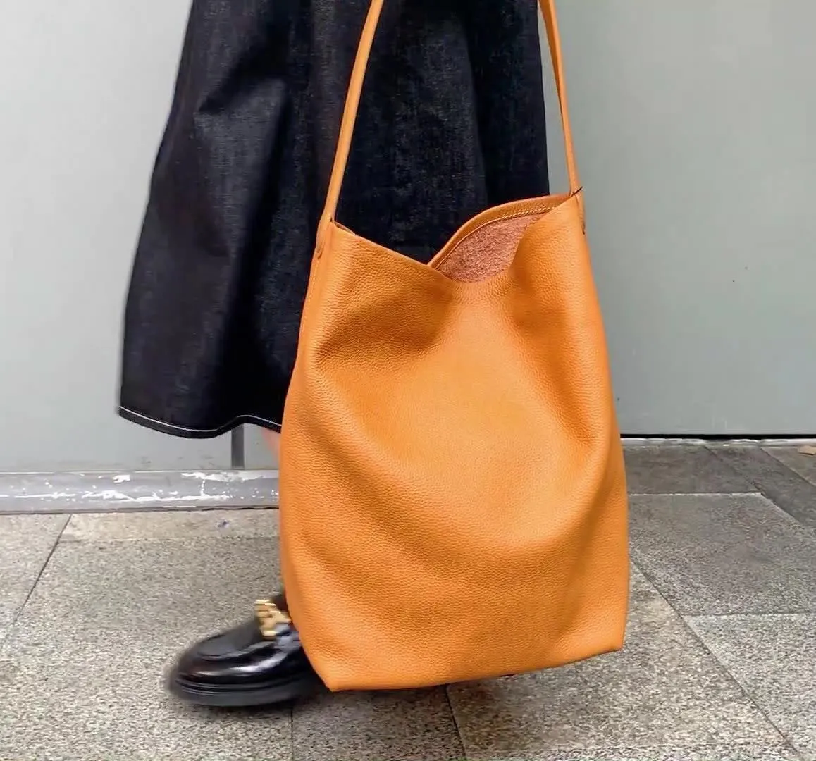 Classic Leather Bucket Bag, Minimalist Minimalist Leather Tote Bag, Fashion Designer Bag, Tan Mummy Bag, Everyday Bag, Gift For Her bucket bags for sale