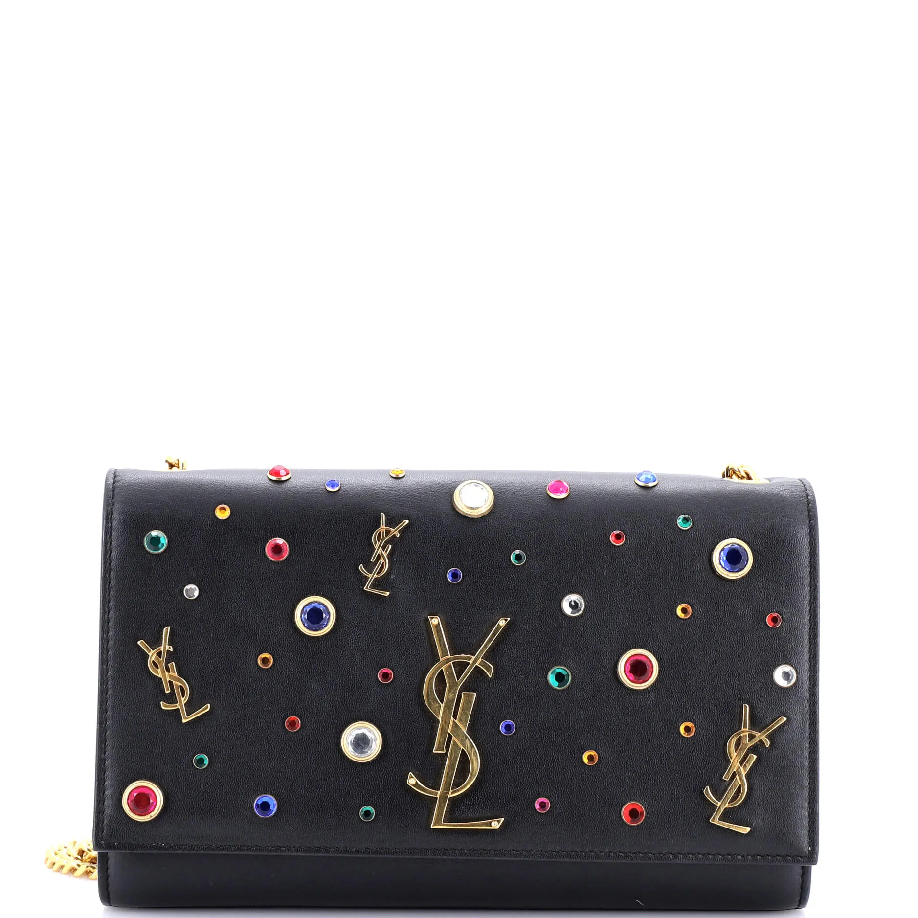 Classic Monogram Crossbody Bag Embellished Leather Medium