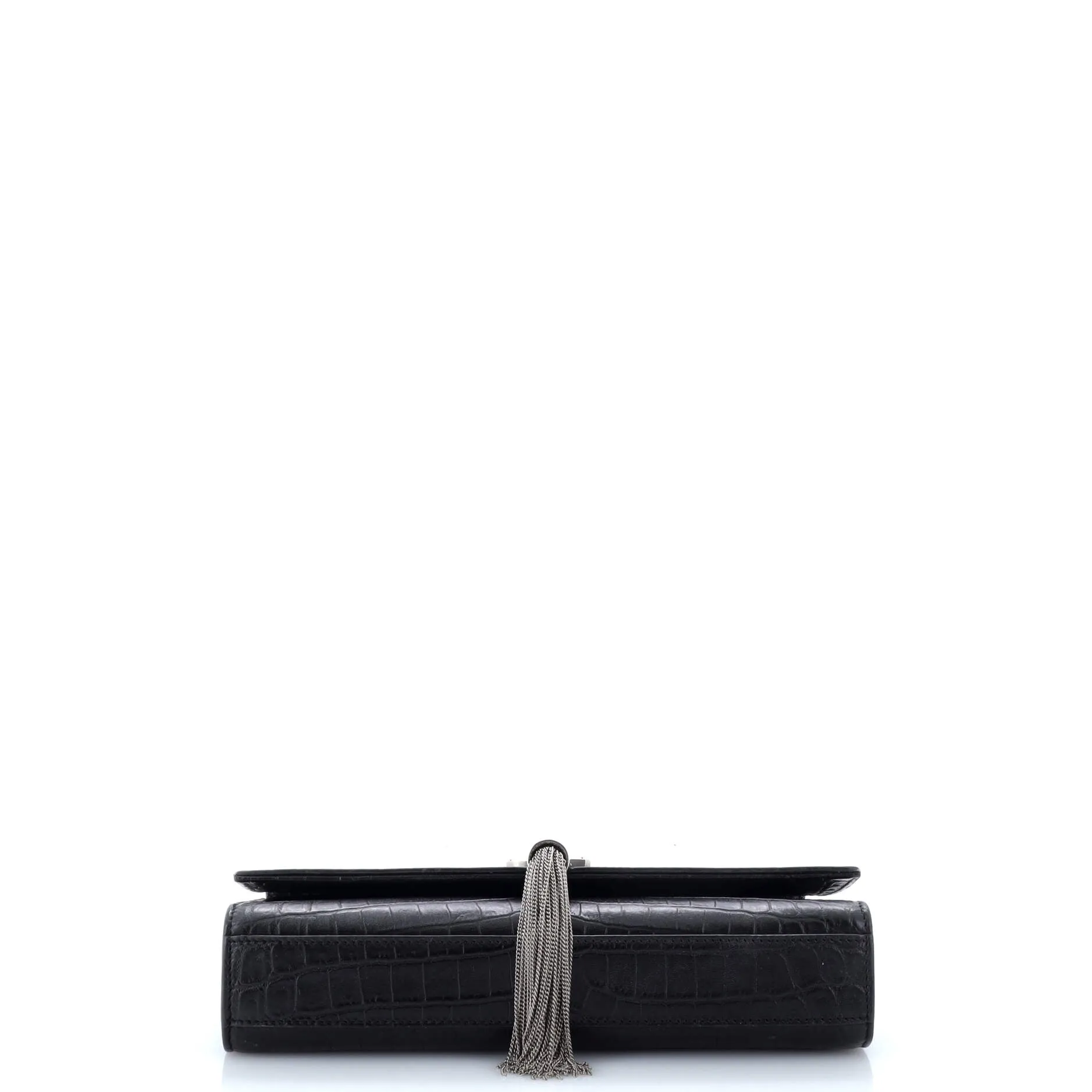 Classic Monogram Tassel Crossbody Bag Crocodile Embossed Leather Medium