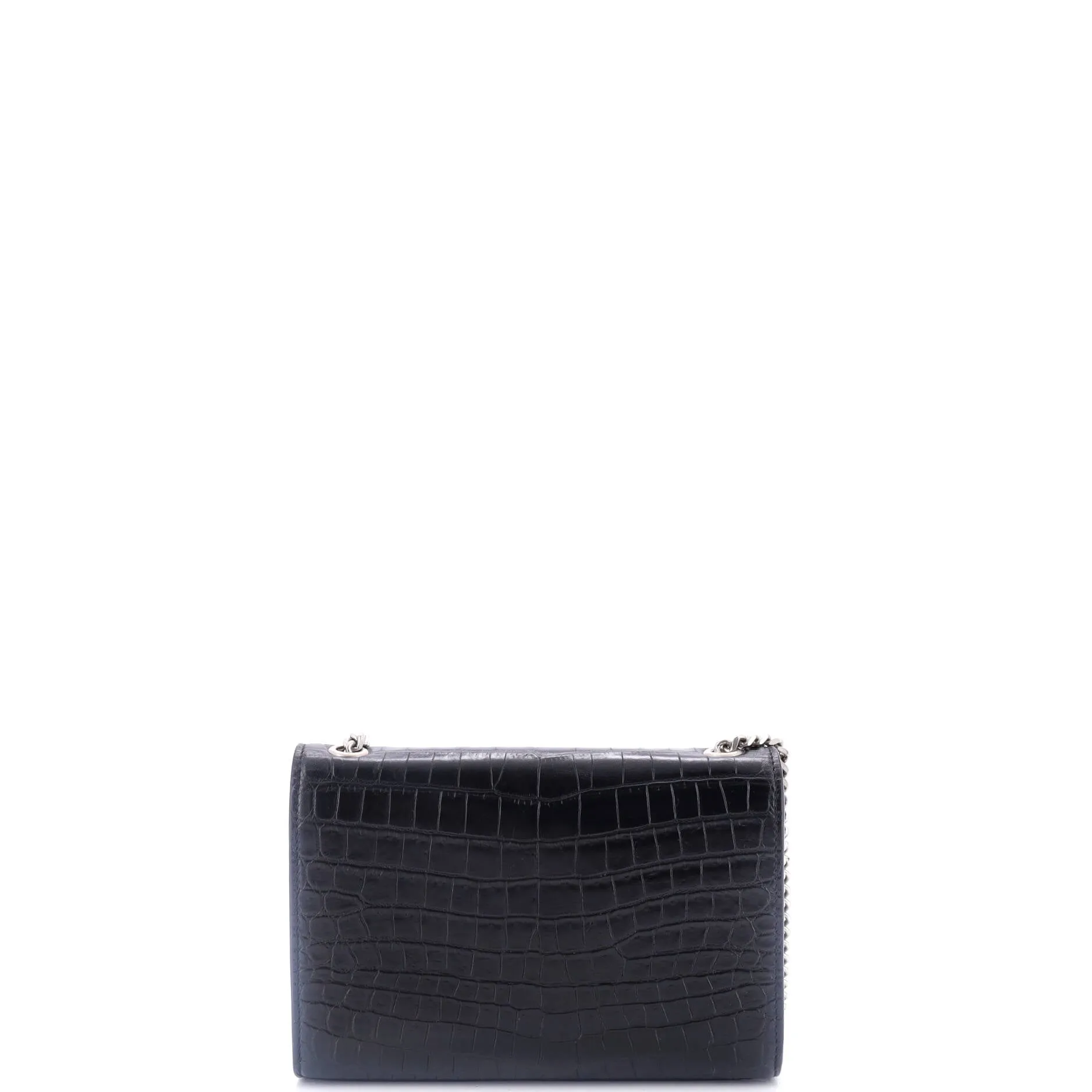 Classic Monogram Tassel Crossbody Bag Crocodile Embossed Leather Small