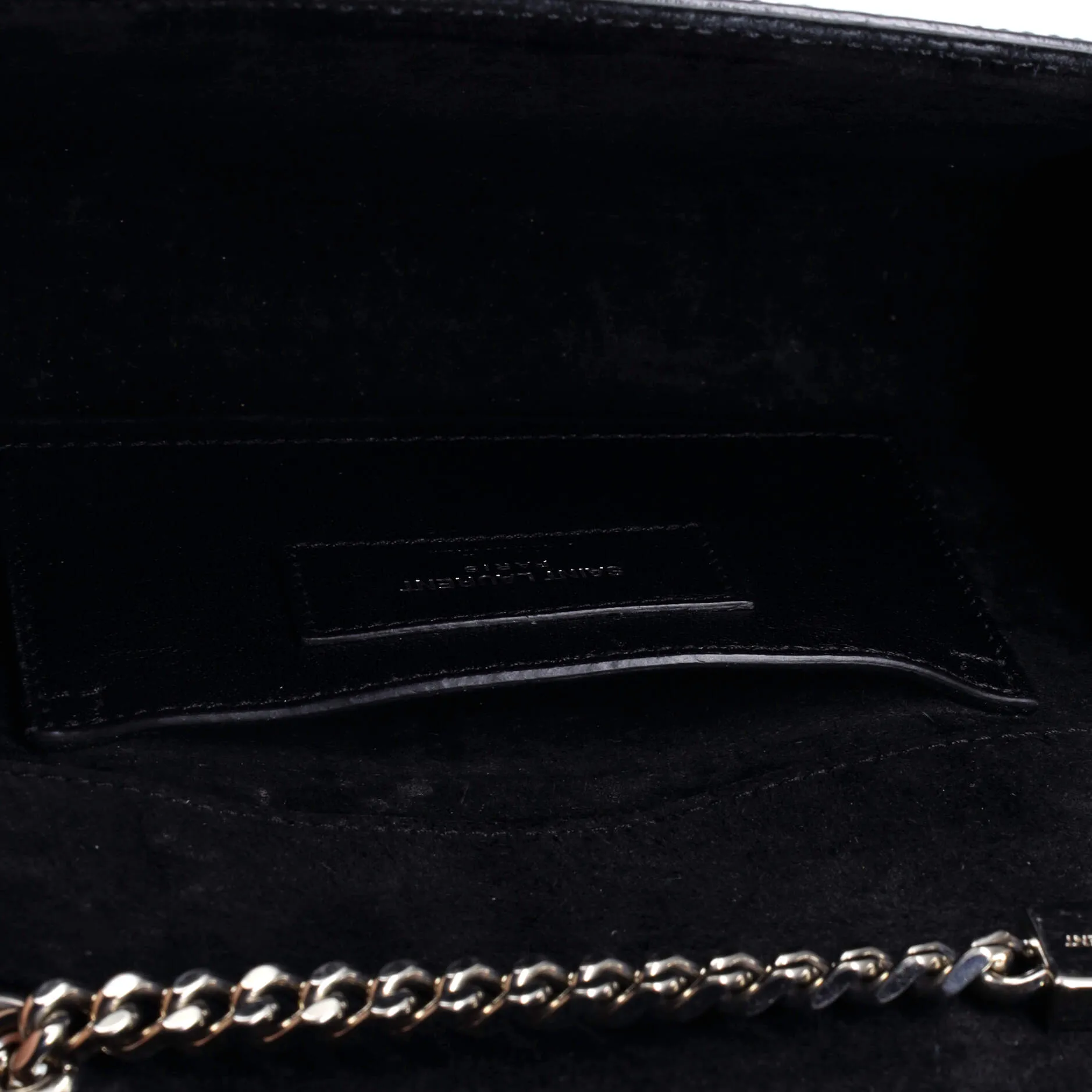 Classic Monogram Tassel Crossbody Bag Crocodile Embossed Leather Small