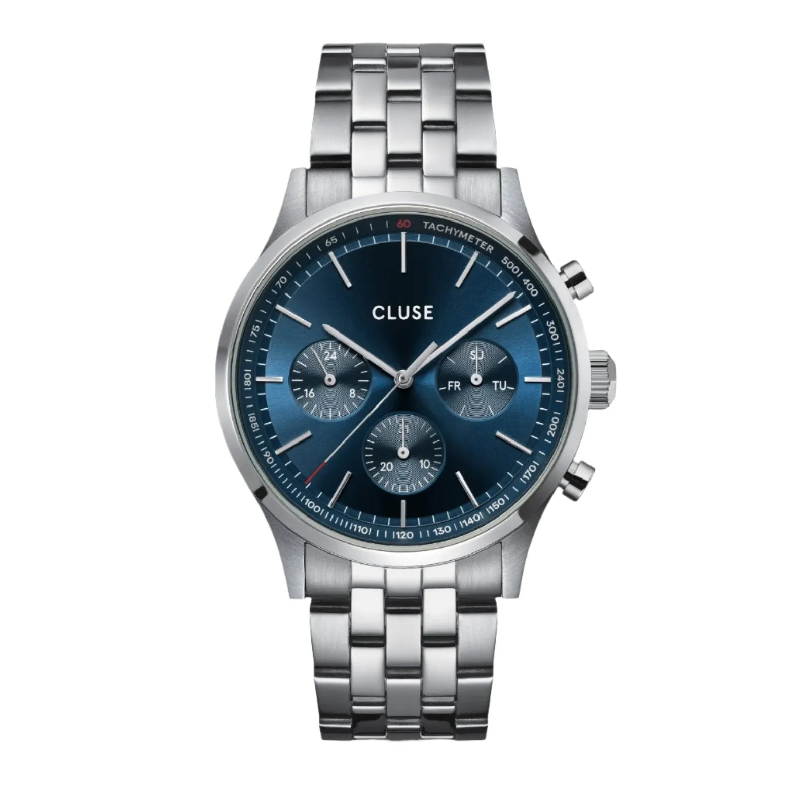 CLUSE Antheor Multifunction Blue Dial Silver Stainless Steel Link Watch CW21003 