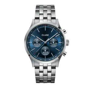 CLUSE Antheor Multifunction Blue Dial Silver Stainless Steel Link Watch CW21003 