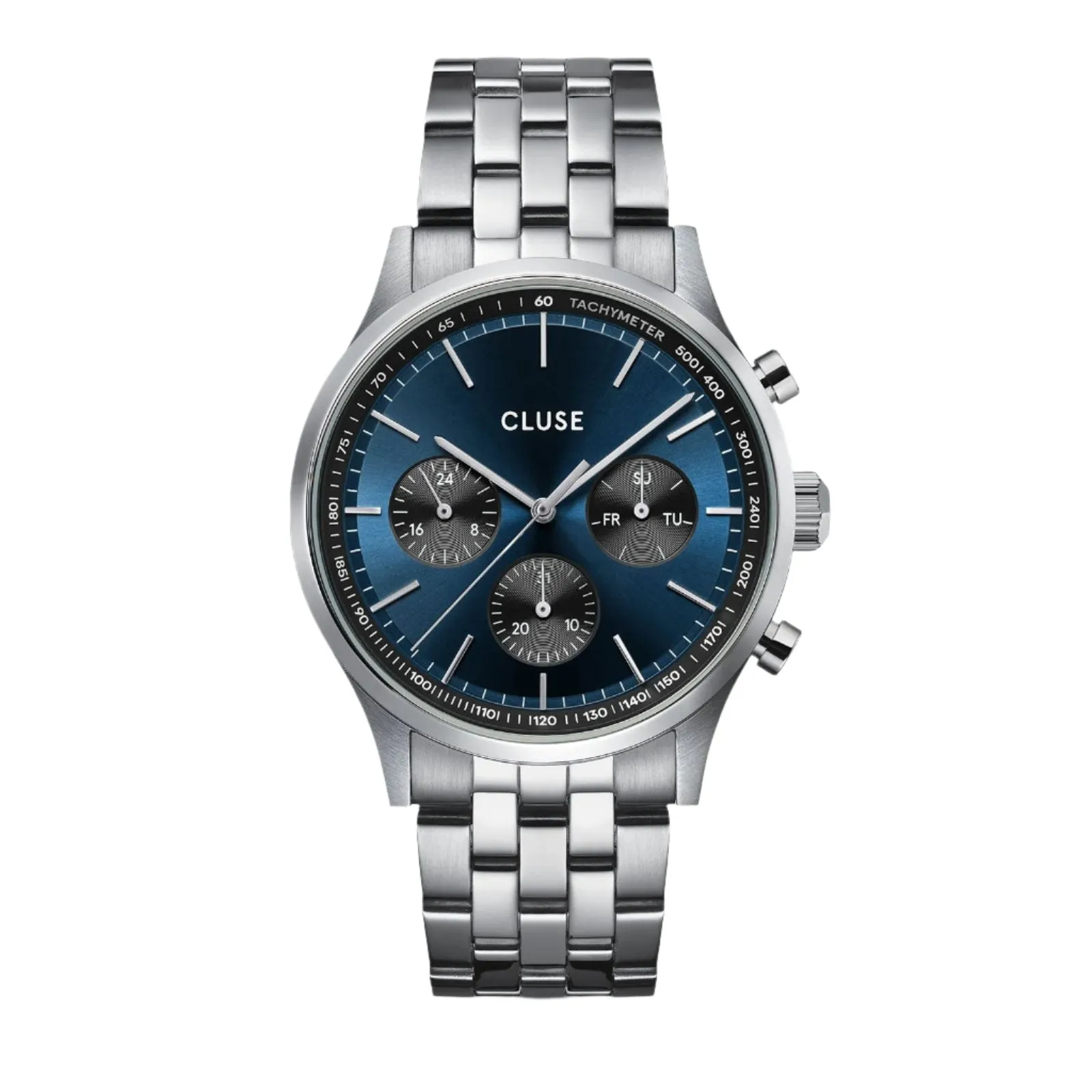 CLUSE Antheor Silver Link Blue Jelly Dial Watch CW21008 