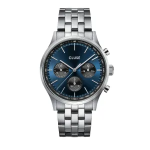 CLUSE Antheor Silver Link Blue Jelly Dial Watch CW21008 