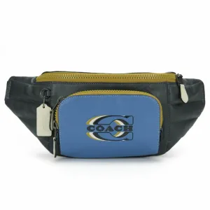 Coach Navy Leather Fanny Pack Sling Bag (Pre-Owned) belt bags on sale
