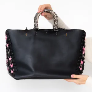 Coach Rogue Black Pink Tote Bag handbags sale 80% off