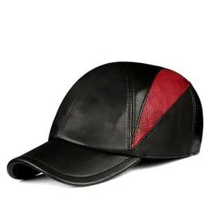 Coleman Genuine Leather Baseball Cap boater hat with bow in beach sunlight