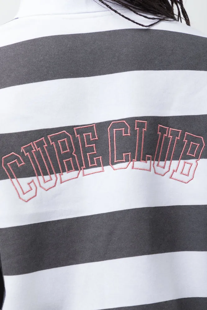 Collar Stripe Tracktop White And Grey
