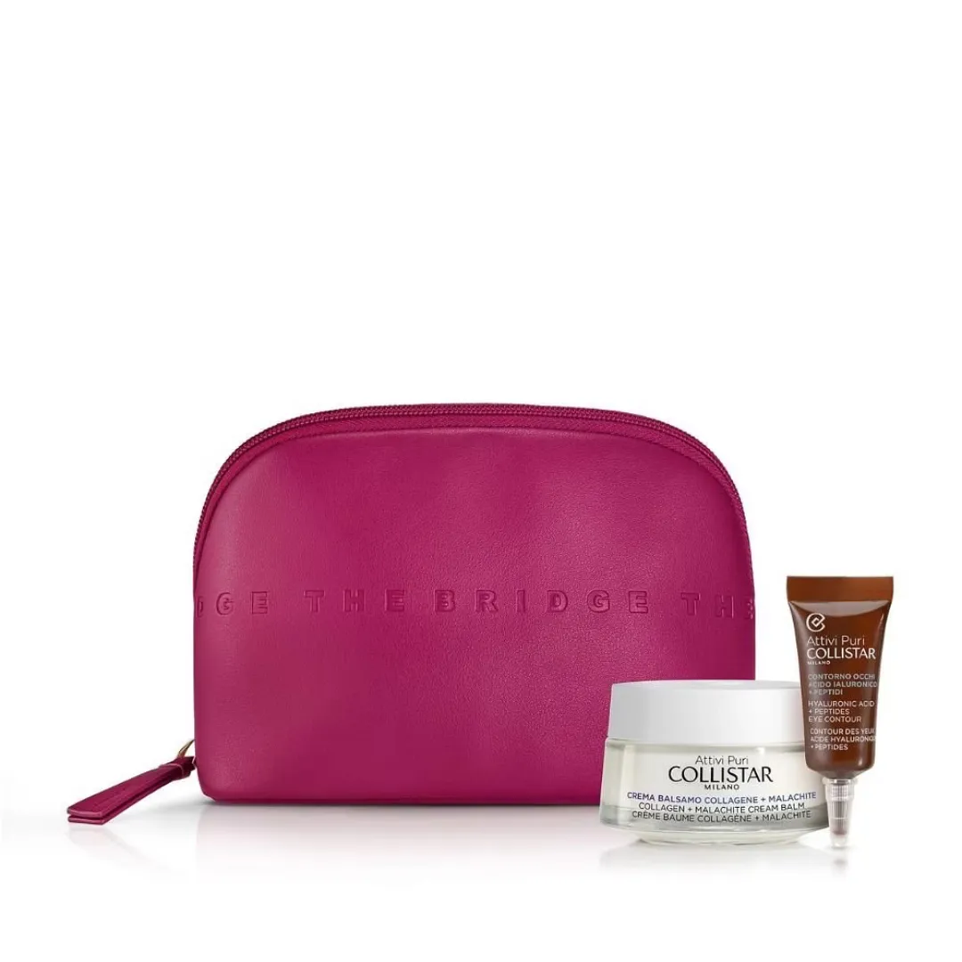 Collistar Collagen Cream Balm 50ml   Hyaluronic Acid Eye Contour Pouch Set