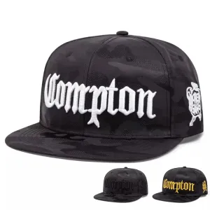Compton Black Camouflage Snapback Cap boater hat with bow in beach sunlight