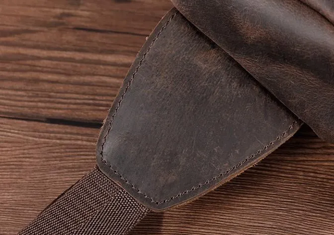 COOL Dark Brown LEATHER MENS FANNY PACK BUMBAG WAIST BAG FOR MEN