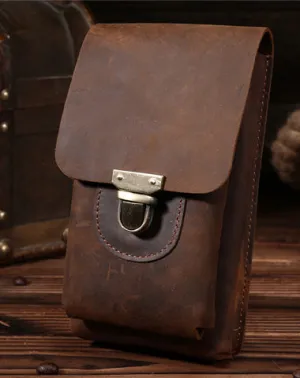 Cool Leather Belt Pouch for Men Waist Bag BELT BAGs For Men Camel