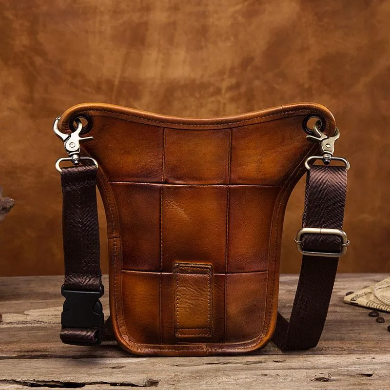 Cool Leather Mens BELT BAG Drop Leg Bag Belt Pouch Waist Bag Shoulder Bags For Men