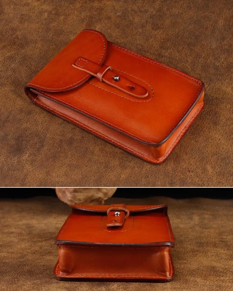 Cool Leather Mens Biker Cell Phone Holster Belt Pouch Side Waist Bag Shoulder Bag for Men
