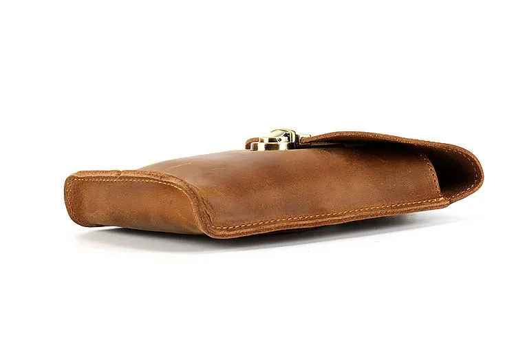 Cool Leather Men's Cell Phone Holsters Belt Pouch Belt Bag Waist Bag For Men