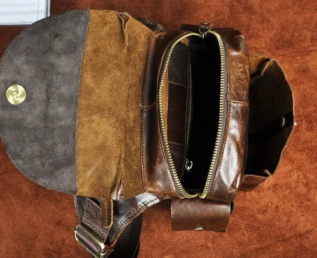 Cool Leather Mens Drop Leg Bag Belt Pouch Waist Bag Shoulder Bag for Men