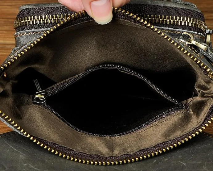 Cool Leather Mens Drop Leg Bag Belt Pouch Waist Bag Shoulder Bag for Men