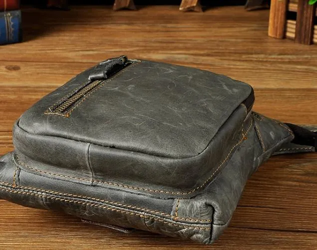 Cool Leather Mens Drop Leg Bag Belt Pouch Waist Bag Shoulder Bag for Men