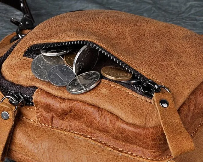 Cool Leather Mens Drop Leg Bag Belt Pouch Waist Bag Shoulder Bag for Men