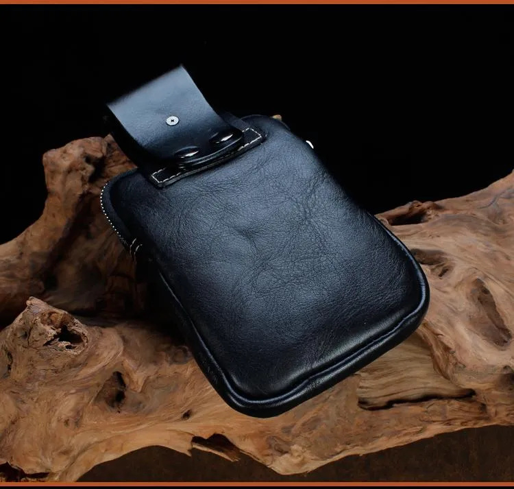 Cool Leather Mens Engraved Scorpion Biker Belt Pouch Waist Bag Drop Leg Bag for Men