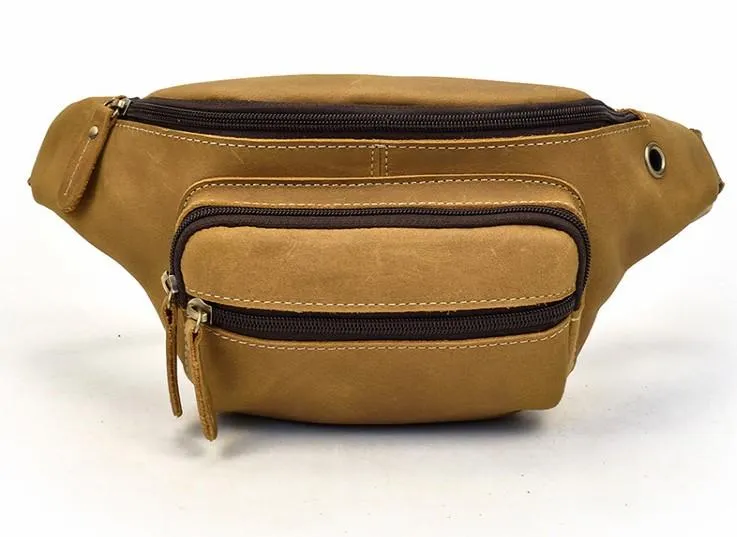 COOL LEATHER MENS FANNY PACK FOR MEN BUMBAG Vintage WAIST BAGS for Men