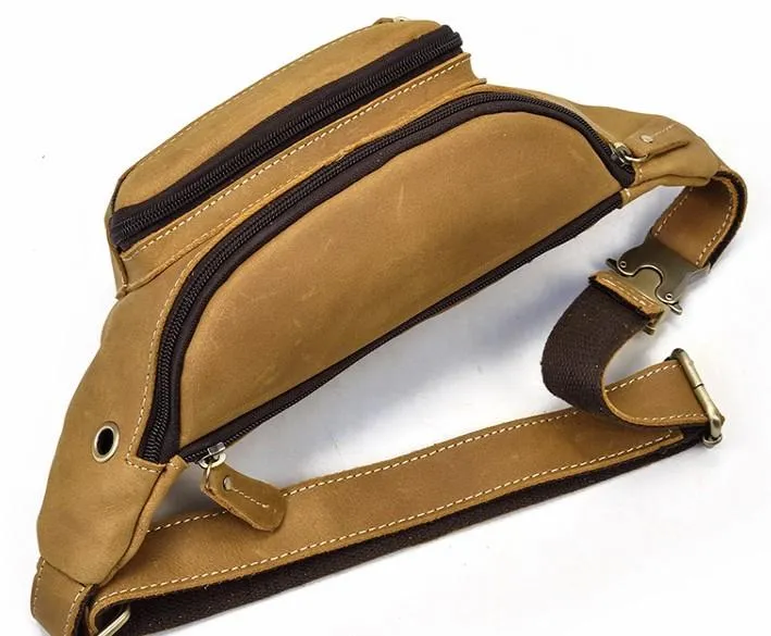 COOL LEATHER MENS FANNY PACK FOR MEN BUMBAG Vintage WAIST BAGS for Men