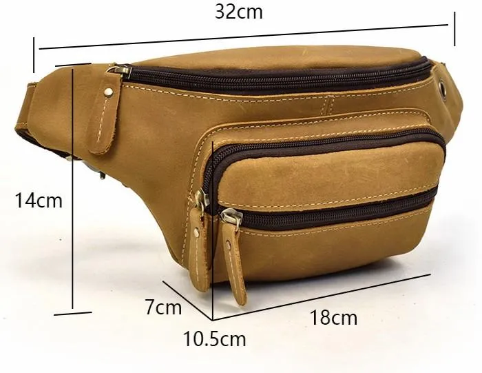 COOL LEATHER MENS FANNY PACK FOR MEN BUMBAG Vintage WAIST BAGS for Men