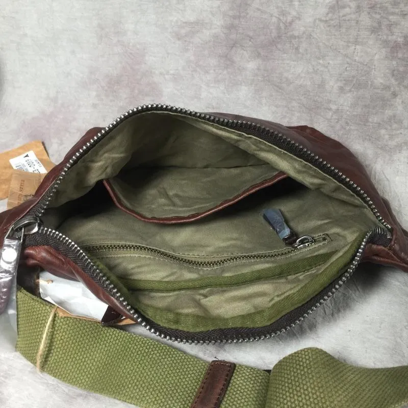 Cool Leather Mens FANNY PACK MENS WAIST BAG HIP PACK BELT BAG FOR MEN