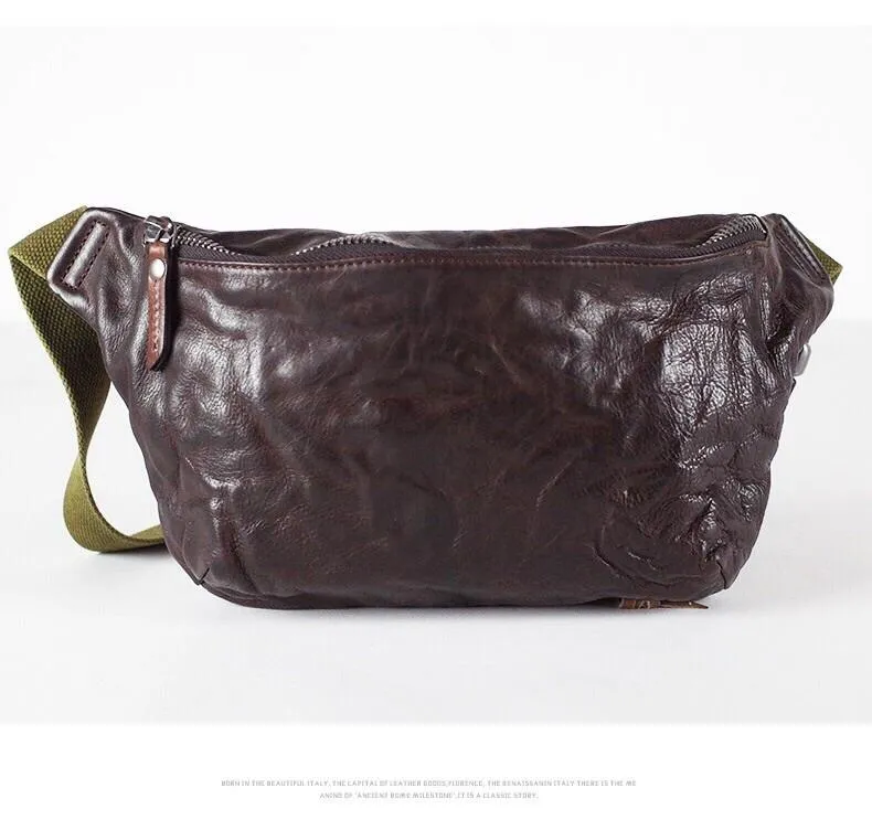 Cool Leather Mens FANNY PACK MENS WAIST BAG HIP PACK BELT BAG FOR MEN