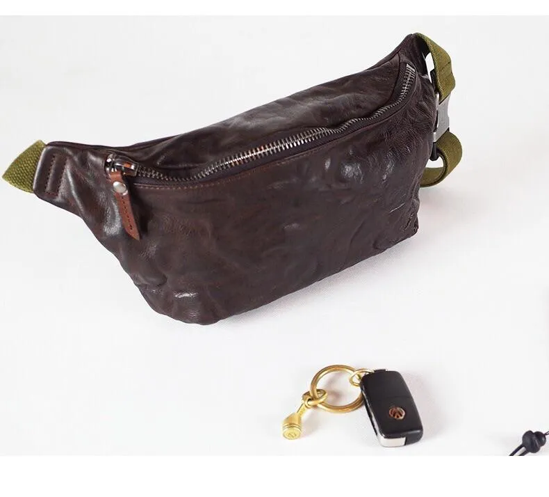 Cool Leather Mens FANNY PACK MENS WAIST BAG HIP PACK BELT BAG FOR MEN