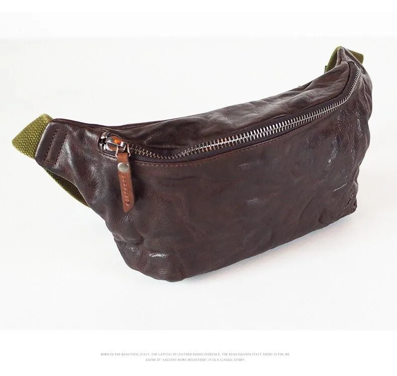 Cool Leather Mens FANNY PACK MENS WAIST BAG HIP PACK BELT BAG FOR MEN