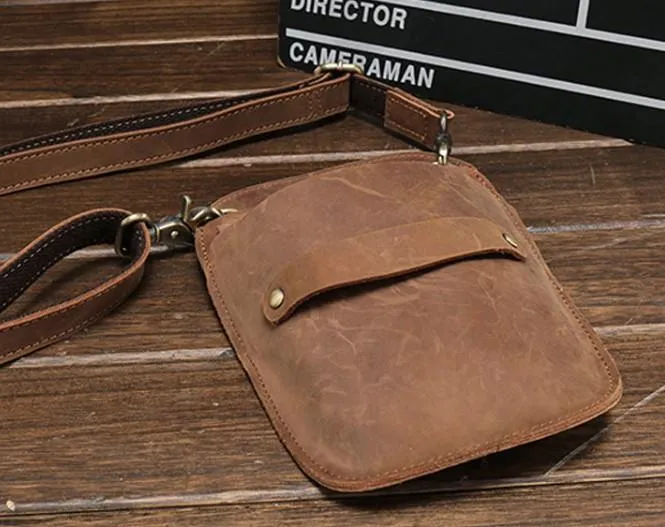 Cool Leather Mens Hairstylist Tool case barber pouch scissors case Belt Pouch Waist Bag