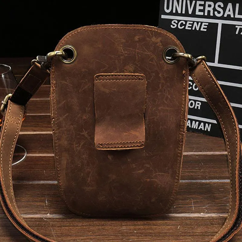 Cool Leather Mens Hairstylist Tool case barber pouch scissors case Belt Pouch Waist Bag