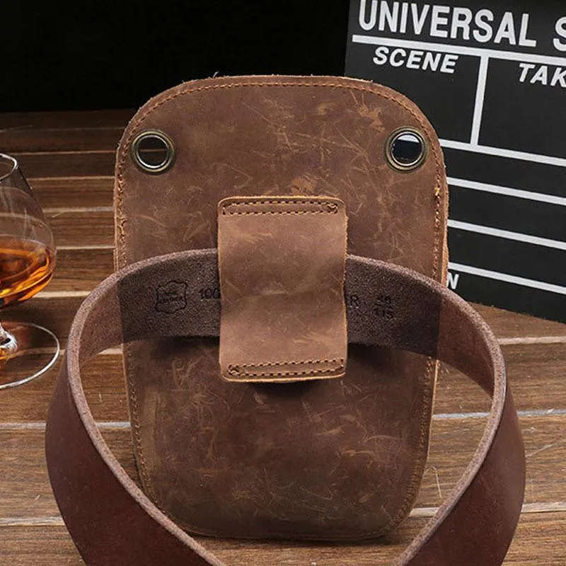 Cool Leather Mens Hairstylist Tool case barber pouch scissors case Belt Pouch Waist Bag