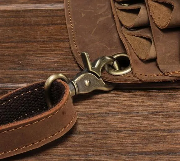 Cool Leather Mens Hairstylist Tool case barber pouch scissors case Belt Pouch Waist Bag