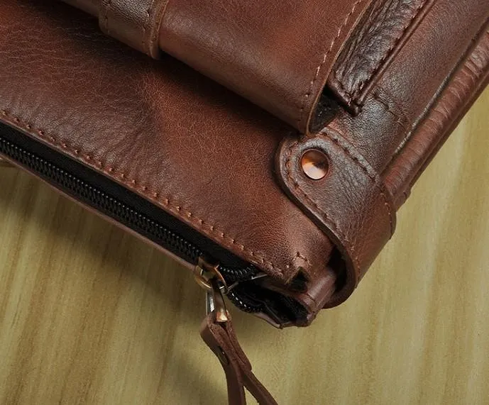 Cool Leather Mens Small Belt Bag Belt Pouch Waist Bag Mini Side Bag For Men
