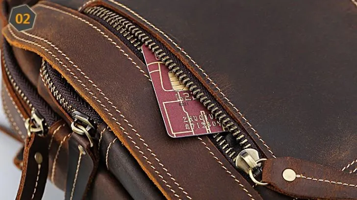 Cool Leather Vintage Small Side Bags Waist Bag Belt Pouch Small Shoulder Bags For Men