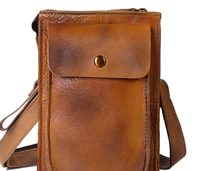 Cool Mens Leather Belt Pouch Belt Bag Waist Bag Small Shoulder Bag for Men