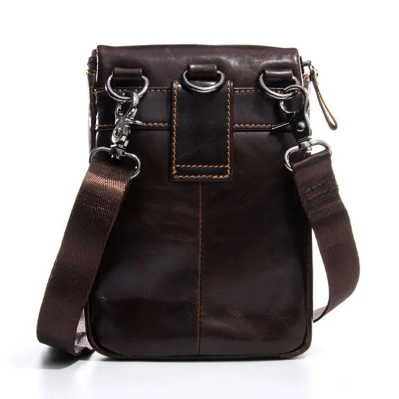 Cool Mens Leather Mens Belt Pouch Waist Bag Shoulder Bag Cell Phone Holster for Men