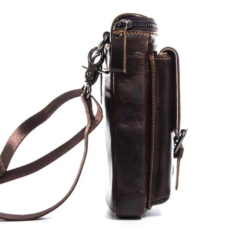 Cool Mens Leather Mens Belt Pouch Waist Bag Shoulder Bag Cell Phone Holster for Men