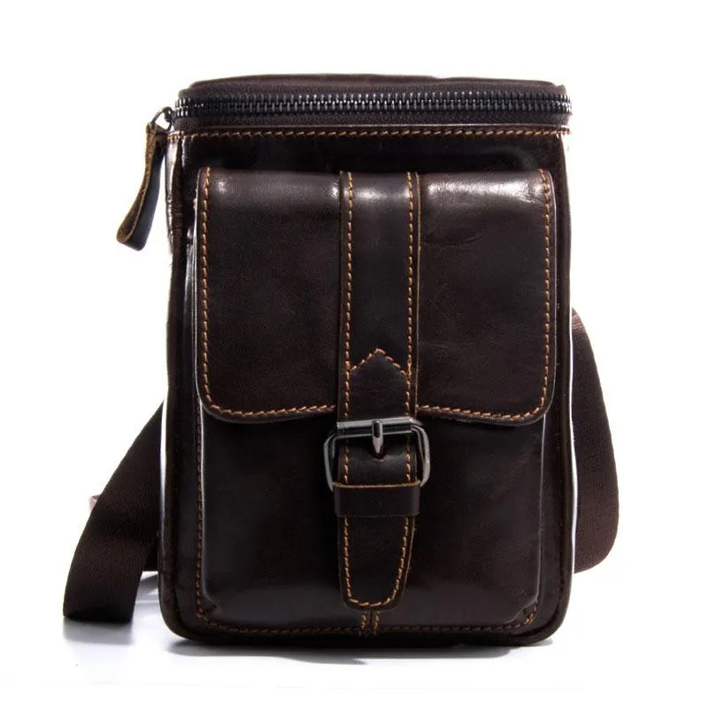 Cool Mens Leather Mens Belt Pouch Waist Bag Shoulder Bag Cell Phone Holster for Men